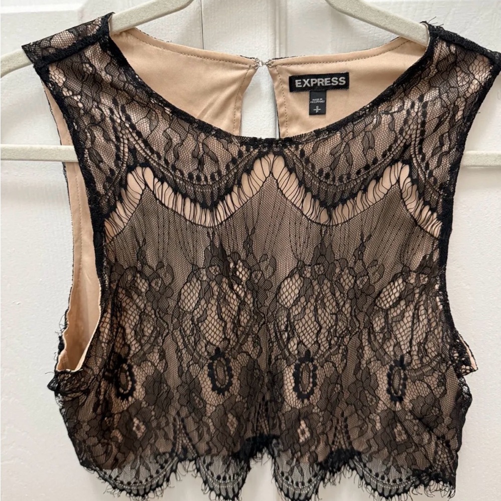Express Black Lace Sleeveless Top